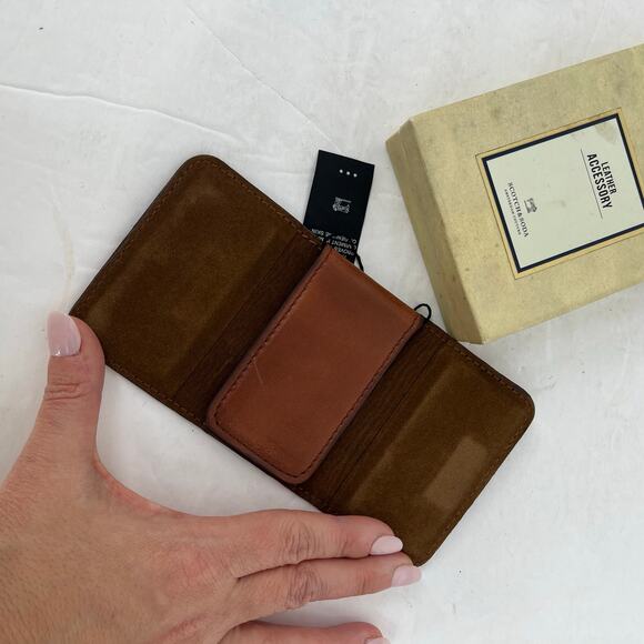 Scotch and Soda Brown Cognac Leather Moneyholder Clip Magntic NWT - Picture 6 of 6